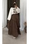 Segmented Crinkle Voile Skirt Bitter Brown - 2