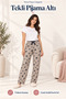 Women's 100% Viscose Single Mixed Color Patterned Pajama Bottoms - (Breathable Fabric)