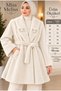Stylish Fox Fabric Coat with Pearl Details - 4