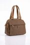 Vx-1431 Women's Faux Leather Adjustable Cross Strap Smart Casual Shoulder and Hand Bag Satin Brown Taba