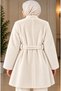 Stylish Fox Fabric Coat with Pearl Details - 2