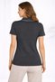 Knitwear Fabric Collared Buttonless Open Collar Corded Fabric Short Sleeve Regular Fit T-Shirt - Black - 2