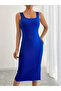 Women's Strappy Square Neck Side Slit Midi Camisole Dress - 3