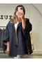 Women's Plaid Draped Short Trench Coat Jacket - 5