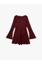 Tie-Up V-Neck Long Spanish Sleeves Lace Embroidered Tulle Mini Jumpsuit - 3