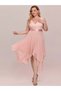 Rochie midi, roz