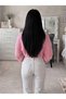 Women's Street Fashion Acrylic Crop Knitwear Cardigan Pink - 2
