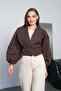 Women's Palermo Fabric Belt Detailed Short Trench Coat - 3