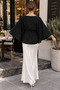 Women's Belted Bat Sleeve Poncho - 5