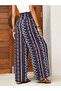 Women's high-waisted, tie-waist, patterned, long, supreme quality pants