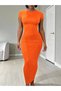 Rochie maxi, portocaliu - 5