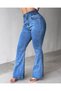 Women's High-Waist Side-Elastic Button-Front Jeans - 7