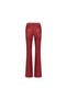 Leather Look Cotton Red Trousers - 8