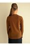 Women's Red Basic Knit Sweater with Cuff Buttons - 4