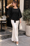 Women's Belted Bat Sleeve Poncho - 3