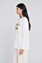 Embroidered and beaded oversize sweatshirt off-white - 3