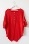 Narçiçeği Havuz Yaka 3/4 Sleeve Half Placket Pocketed Casual Muslin Asymmetrical Woven Blouse 70 65 - 2