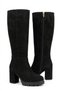 Omenla chunky heel women's boot in black suede - 3