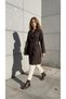 Women's Trench Coat with Buttoned Belt and Windbreaker Detail - 7