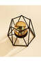 Black And Amber Metal Decorative Candle Stand 14x12x10cm - 2