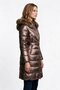 Women's Hooded Belted Zippered Puffer Coat Winter Outerwear - 3