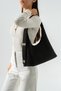Zevra Model Women's Black Suede Hand and Shoulder Bag - 2