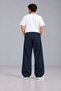 Men's Long-Leg Oversize Navy Blue Fabric Trousers S-12Xl - 2
