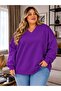 3 Yarn Combed Cotton Plus Size V-Neck Sweatshirt Aow4