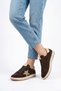 Alen Simli Yan Yıldızlı Genuine Leather Women's Sports Shoes Brown Suede - 6