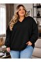 3 Yarn Combed Cotton Plus Size V-Neck Sweatshirt Aow4