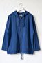 Dark Blue Hooded Raglan Sleeve Zippered Pocket Star Appliqué Tencel Woven Jacket 75 66 - 4