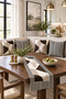 Black Beige Brown Modern Geometric 4-Piece Throw Pillow Cover Runner Set