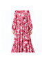 Red Flower Patterned Tunic Dress - 2