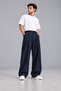 Men's Long-Leg Oversize Navy Blue Fabric Trousers S-12Xl - 4