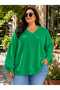 3 Yarn Combed Cotton Plus Size V-Neck Sweatshirt Aow5