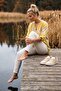 Italian Mustard Color Judge Collar Long Sleeve Floral Half Placket Linen Look Woven Blouse 70 65 - 7