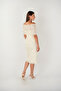 Three-Dimensional Fabric Bolero Detailed Pencil Dress - Cream - 5