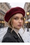 Women's French Painter Wool Felt Beret Burgundy - 3