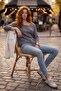 Gray Pool Collar Long Sleeve Casual Knitwear Sweater with Collar Buckle 60 58 - 7