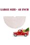 48 Inch Christmas Tree Skirt Faux Fur with Cable Knit Knitted Thick Decoration for Merry Christmas Decorations - 4