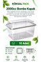 10 Pieces 2000Cc Leak-Proof Food Container with Dome Lid Transparent Pet Storage and Takeaway Container