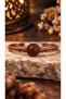 Adjustable Natural Stone Vintage Women's Copper Bracelet with Agate Stone - 4