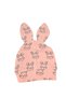 Baby Girl Rabbit Printed 0-3 Months Newborn Hat 3-Piece Top and Bottom Set - 6