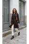 Women's Trench Coat with Buttoned Belt and Windbreaker Detail - 6