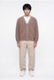 Men's Basic Buttoned Oversize Cardigan Mink - 4
