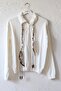 Ecru Polo Collar Cuffed Sleeves Half Placket Buttoned Scarf Necklace Casual Knitwear Sweater 63 63 - 2