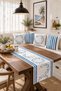 Blue Fish School Marine 4-Piece Throw Pillow Cover Runner Set - 3