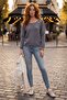 Gray Pool Collar Long Sleeve Casual Knitwear Sweater with Collar Buckle 60 58 - 6