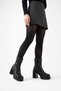 Olessa Women's Boots with Pre-Sewn Platform Sole, Black Leather - 5