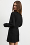 Margax Women's Organic Cotton Wide Long Sleeve Waist-Fitted Hem Seamless Black T-Shirt - 6